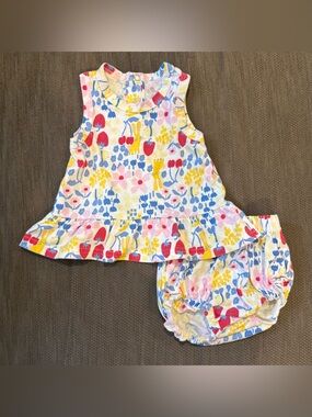 Sterling Baby Floral Ruffle Tank Top & Bloomers - White Multicolored 9M